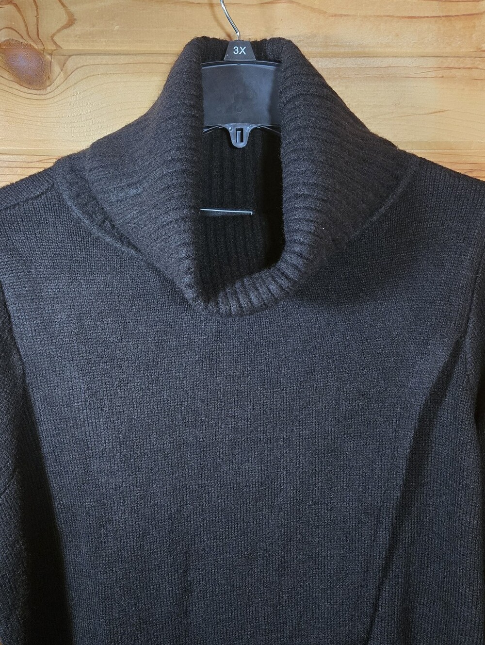 G by Giuliana Black Label Crossover Front Slit Turtleneck Maxi Sweater Dress 1X